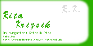 rita krizsik business card